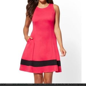Pink color block dress
